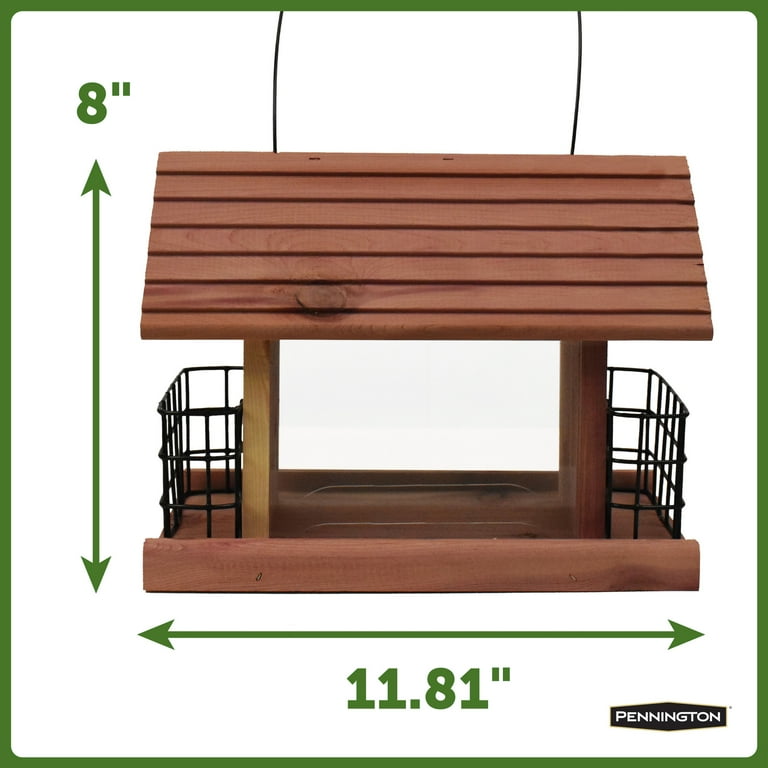 小物 WILD SWANS GROUNDER Pennington Red Cedar Snack Shack Wild Bird Feeder, 3.75 lb