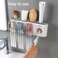 thumbnail image 3 of Soporte para cepillos de dientes y accesorios de baño con dispensador de pasta de dientes, 3 of 7