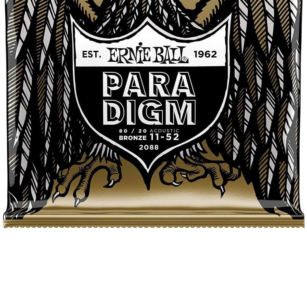 Ernie Ball Acoustic Guitar Strings 2088 Paradigm 80/20 Bronze Light 11-52 3pk