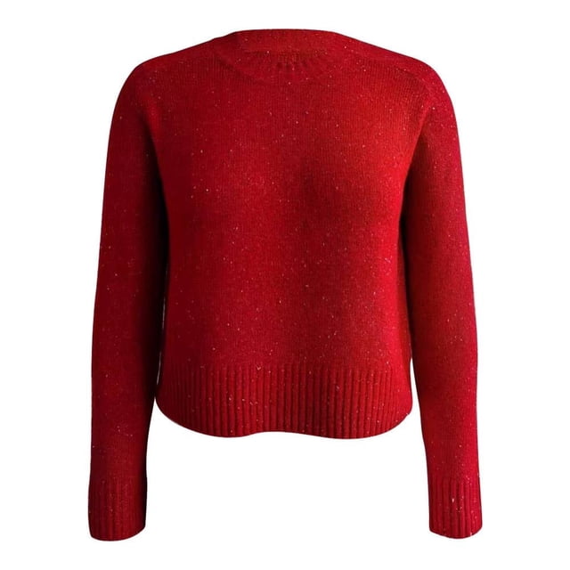 Sueter George para Mujer, con Cuello Redondo, Textura Neppy Rojo Talla M