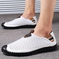 thumbnail image 6 of Men's Color Block Mesh Leather Slip-On Breathable Casual Loafers, 6 of 8