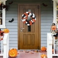 thumbnail image 6 of HOBLOC Halloween Fall Wreath for Front Door, 18 Inch Artificial Pumpkin Wreath for Fall and Halloween Indoor Outdoor Home Window Decor, 6 of 7