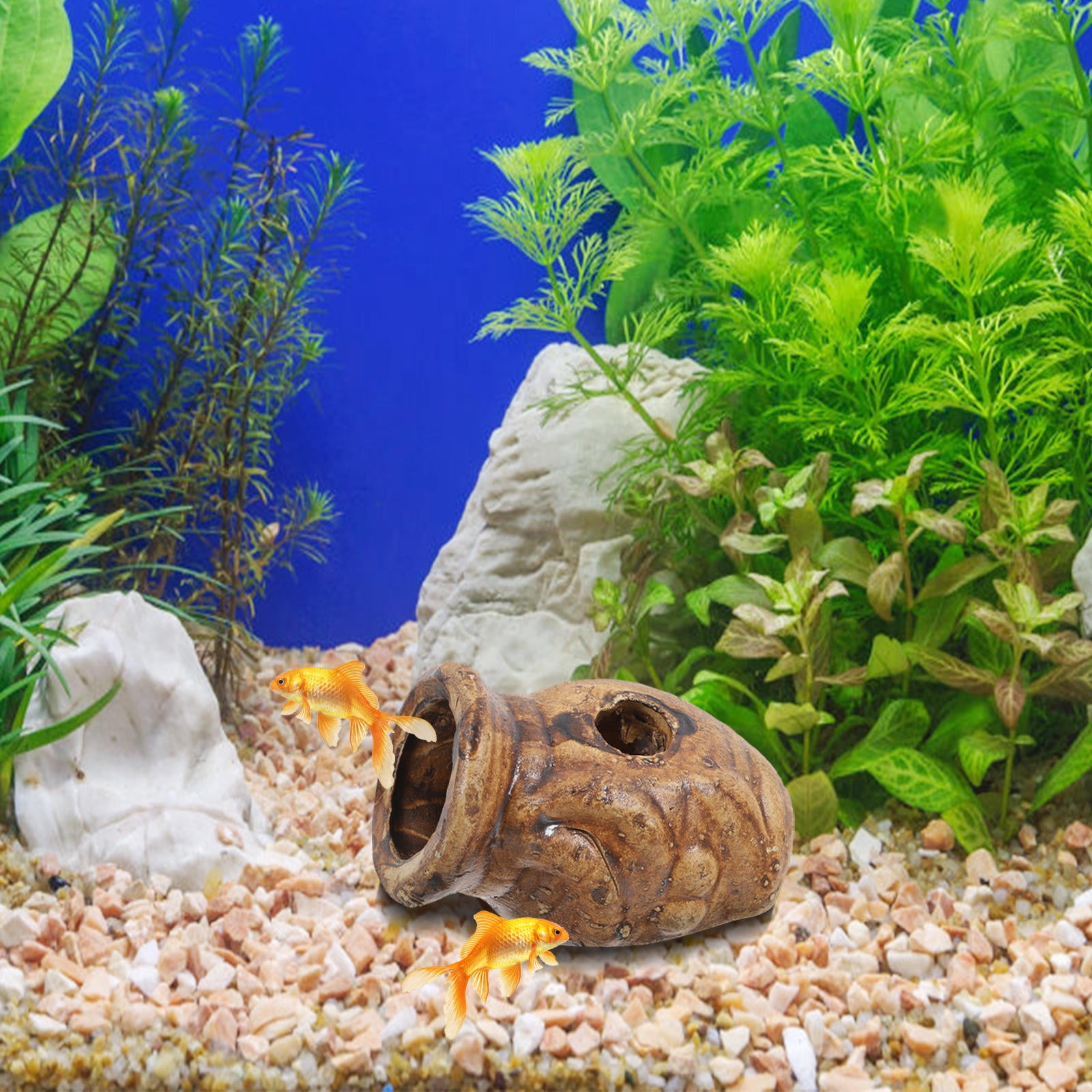 Nicehomfit Fish Shelter Hiding Spot Ceramic Brown 1 Pcs