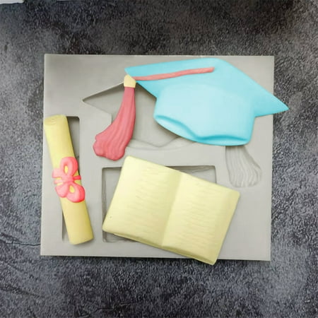 

Qepwscx Graduation Theme Silicone Mold Chocolate Fondant Cake Mold Graduation Cap Decoration Decoration Baking Glue Mold Baking Gifts Clearance