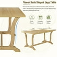 thumbnail image 5 of 6-Piece Farmhouse Rectangular, 72" Wood Dining Table Set, 4 Upholstered Chairs & Bench, Easy to Assemble, for Living, Guest Room, Home Bar and Kitchen (Brown Beige), 5 of 9