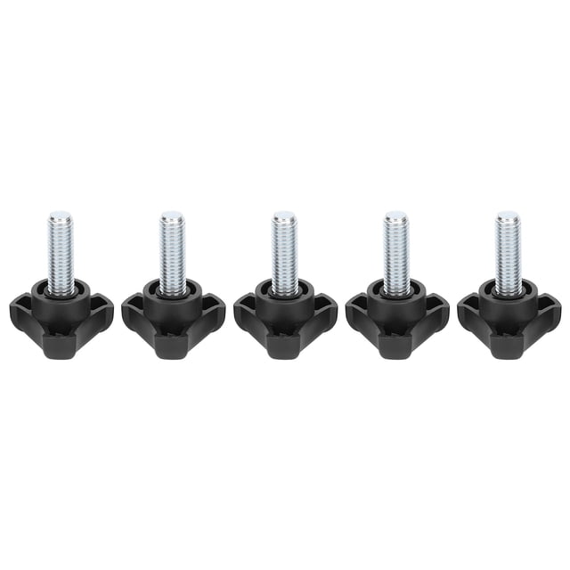 Ergonomic Plastic Triangular Head Thumb Screws Kit - M10 Thread, 30mm Length, 5-Pack - Effort-Saving Hand-Twist Design, Clear Thread Pattern, Eco-Friendly & Durable Fastening Accessories for Various