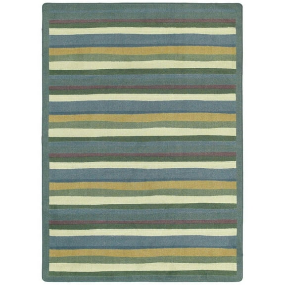 Joy Carpets Kid Essentials Yipes Stripes 10'9" x 13'2" Area Rug in Color Soft