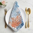 thumbnail image 2 of Blue Coastal Jellyfish Cloth Napkins, Nautical Starfish Coral Wooden Grain Washable and Reusable Dinner Napkins Set of 2, Table Napkin for Kitchen Party Birthday Wedding Hotel Housewarming 20"x20", 2 of 9