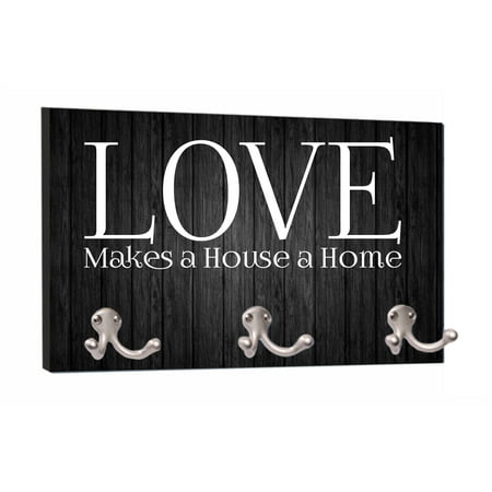 - Love Makes a House a Home - Black Wood Print - 8