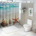 thumbnail image 7 of Autua Shells Starfish Beach Shower Curtain for Bathroom Washable Shower Curtain with Hooks 69"x72, 7 of 7