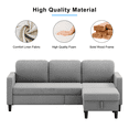 thumbnail image 2 of Puremind Sectional Sofa with Movable Storage Ottoman, Small L-Shaped Sectional Couch for Living Room/Apartment/Small Space, Light Gray, 2 of 6