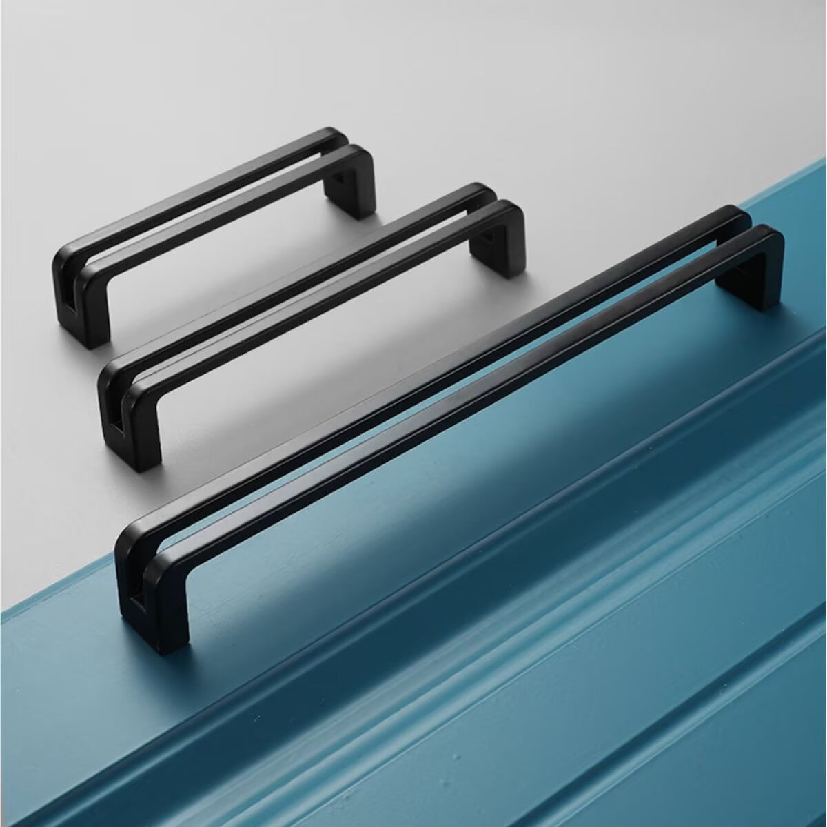 HDJNal Stainless Steel Black Cabinet Pulls Cabinet Hardware Kitchen Handles for Cabinets Cupboard Handles Drawer Pulls ,Double-bar Design,Hole distance:96mm