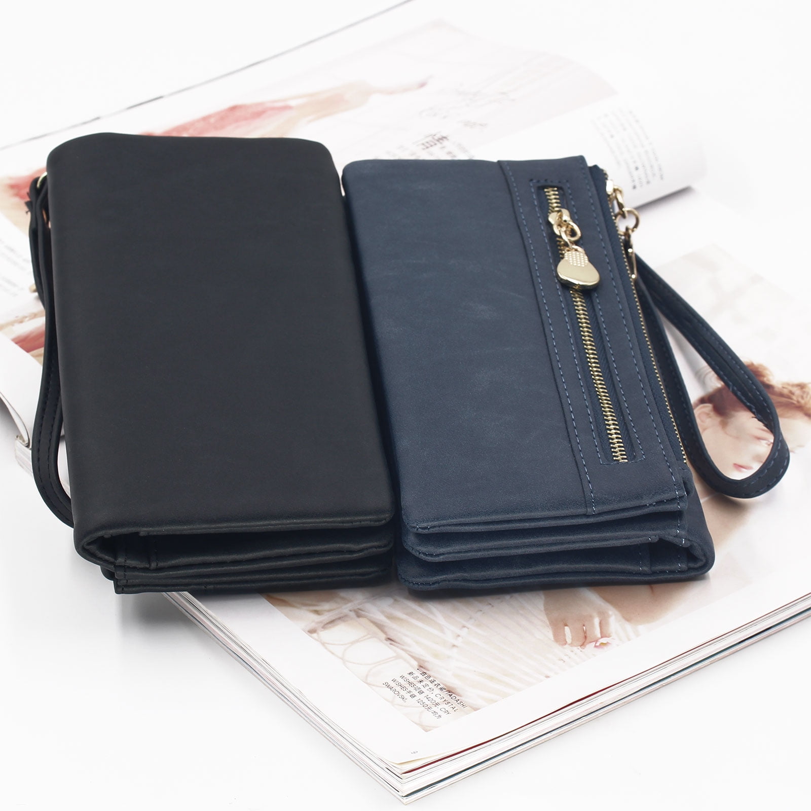 Penguins And Trees Wallets For Men Women Long Leather Checkbook Card Holder Purse Zipper Buckle Elegant Clutch Ladies Coin Purse