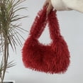 thumbnail image 4 of Bolso Hobo esponjoso para mujer, Bolso de muñeca suaves y esponjosos, Bolso diario de invierno para niñas Y2K de piel sintética, 4 of 5
