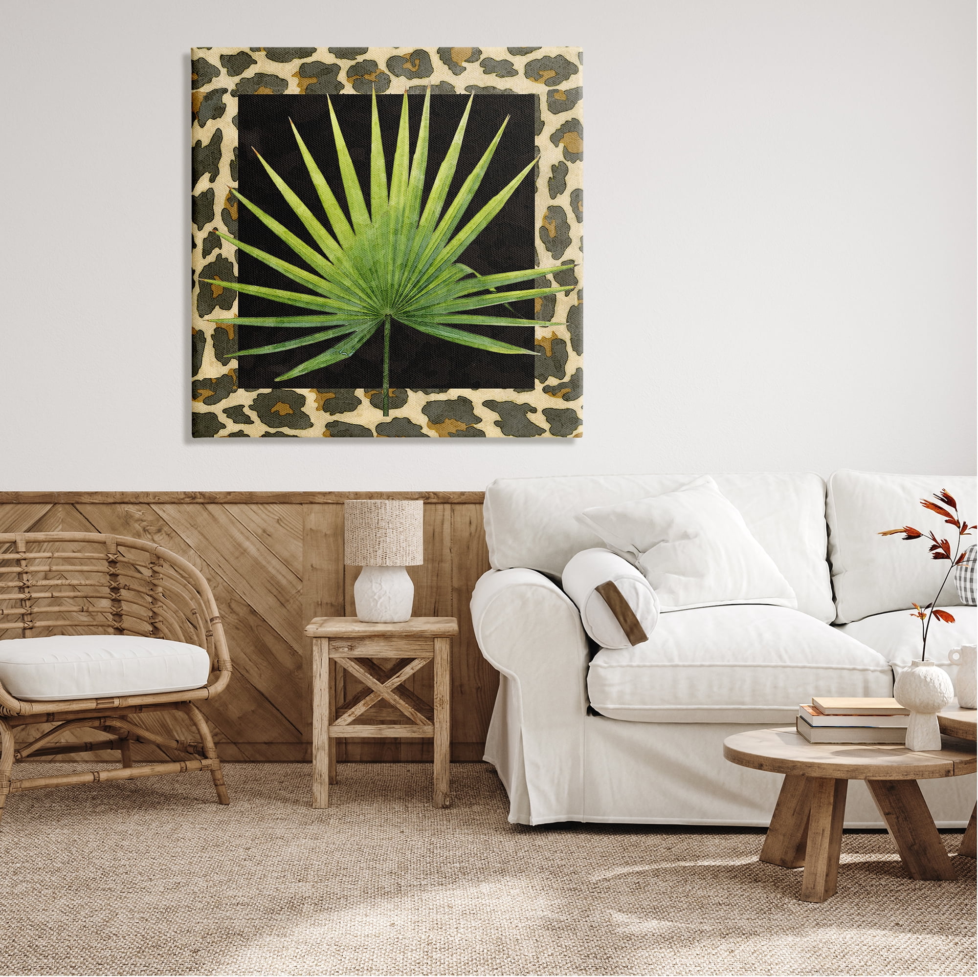 Stupell Industries Leopard Pattern Leaf Botanical & Floral Painting Gallery Wrapped Canvas Print Wall Art, 36 x 36