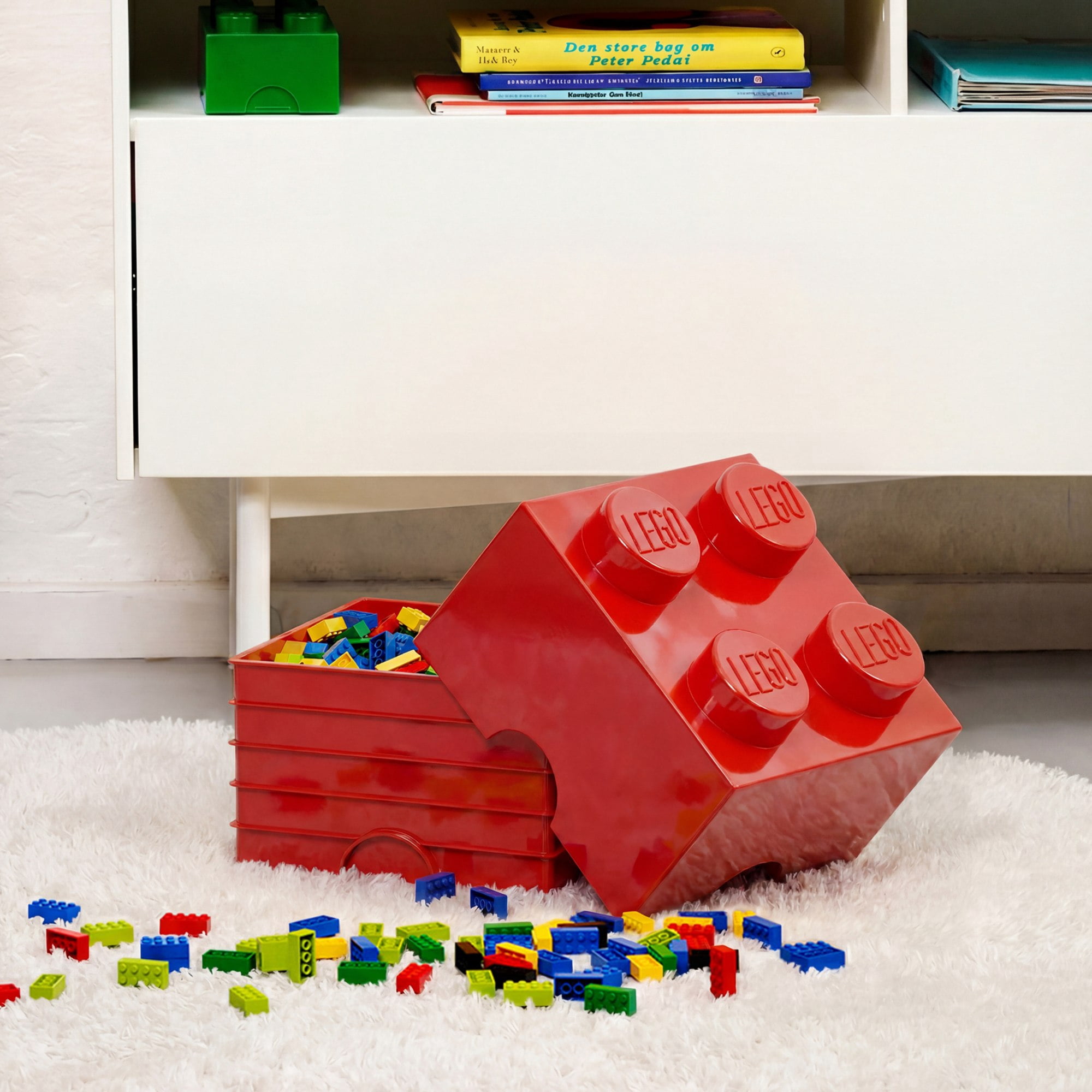 Room Copenhagen: LEGO Storage Brick - 4 Knobs Lid, Bright Red