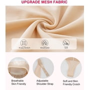 Vaslanda Shapewear Bodysuits for Women Tummy Control Faja Body Shaper Waist Trainer V Neck Body Suit with Built in Bra