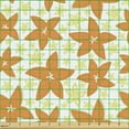 thumbnail image 2 of Floral Upholstery Fabric by the Yard, Bicolor Flower Silhouettes Drawn by Hand Summer Time Botany, Decorative Fabric for DIY and Home Accents, Vermilion Green by Ambesonne, 2 of 5