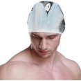 thumbnail image 2 of FYBTO Swimming Cap Watercolour Baby Penguin Snow Unisex Adult FYBTO Polyester, 2 of 4