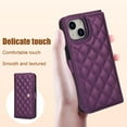 thumbnail image 7 of TECH CIRCLE Folio Faux Leather Case for iPhone 12 Pro Max (6.7") 2020 - Protective Phone Case, Built-in Stand & Card Slots & Wrist Strap & Button Closure, Lightweight Portable Cover, Dark Purple, 7 of 7