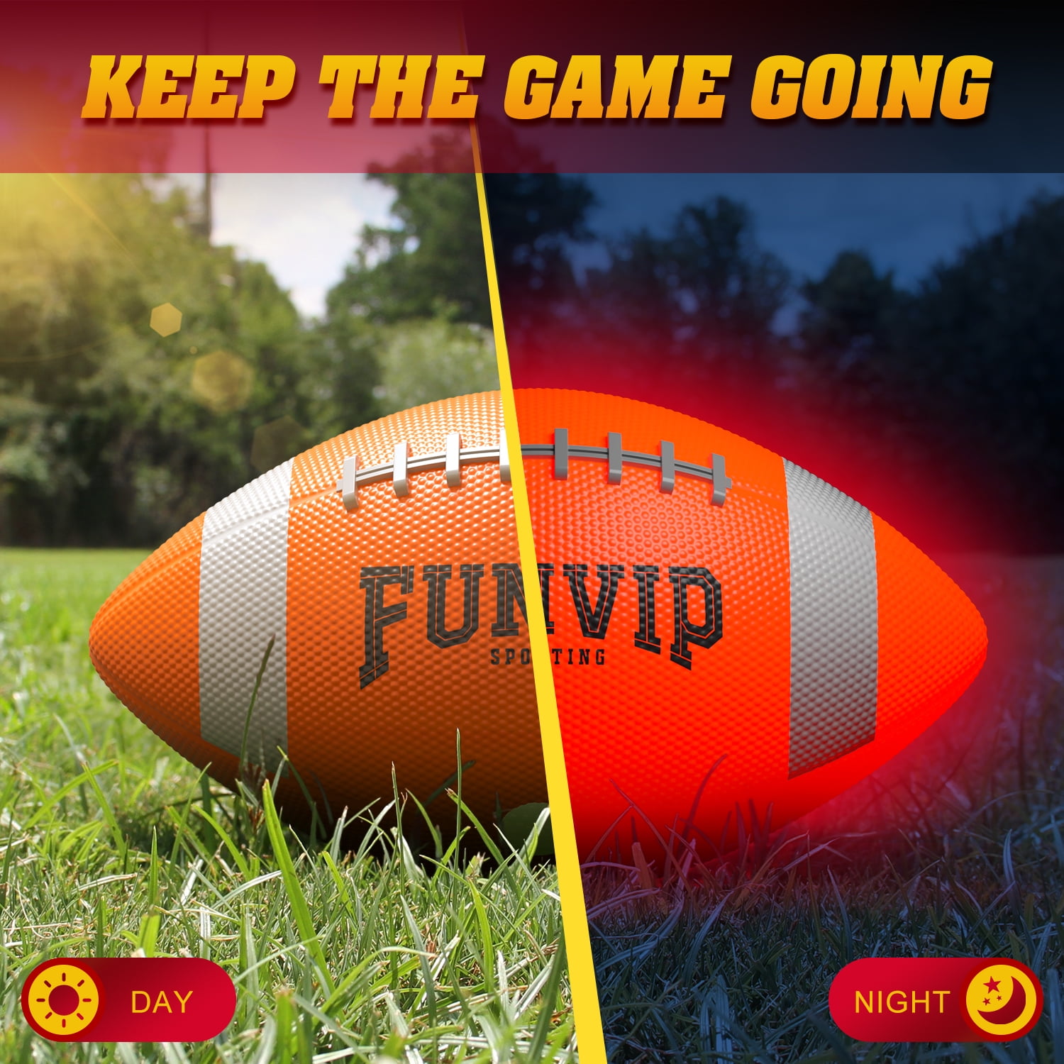 Carsky Light Up Football Size-6, Glow in the Dark Football, Outdoor Toys for Boys 8-15+ Years Old, Birthday Gift for Kids Adults Ages 8 9 10 11 12 13 14 15+