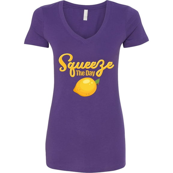 Inktastic Lemon Squeeze the Day Women's V-Neck T-Shirt