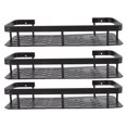 thumbnail image 1 of Shower Storage Rack, Shower Shelf Basket Aluminum Rectangle Punch Free 3 Layers with  Stickers for Home Black,Black Gold, 1 of 8