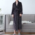 thumbnail image 4 of Lindreshi Robes for Women Clearance Adult Home Wear Flannel Nightgown Long Coral Velvet Bathrobe, 4 of 5