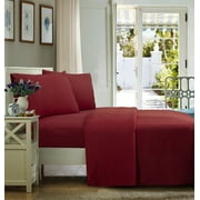 Mainstays Ultra Soft High Quality Microfiber Bed Sheet Set, Queen, Red Sedona, 4 Piece