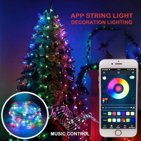 String Lights Indoor 33FT 100 LEDs Fairy Lights Smart APP Remote Control Holiday Party Bedroom Garden Decor Lights