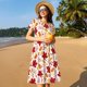thumbnail image 4 of Disketp fall laef Maple para Vestido de Manga Corta para Mujeres, Vestidos de Verano para Mujeres, Casual y Holgado para la Playa, 4 of 6