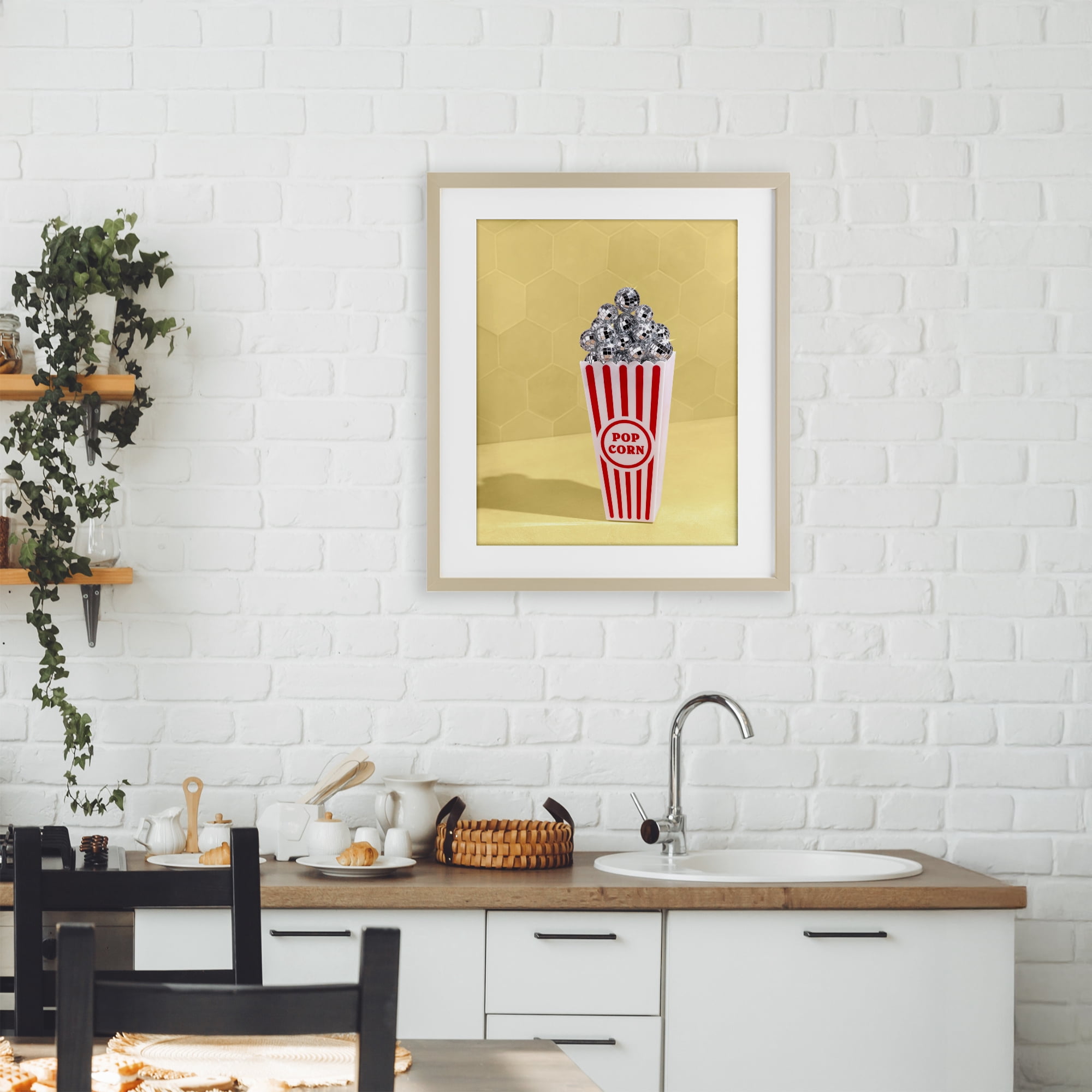 Stupell Industries Disco Filled Popcorn Birch Framed Print Under Glass, design by LISH Creative
