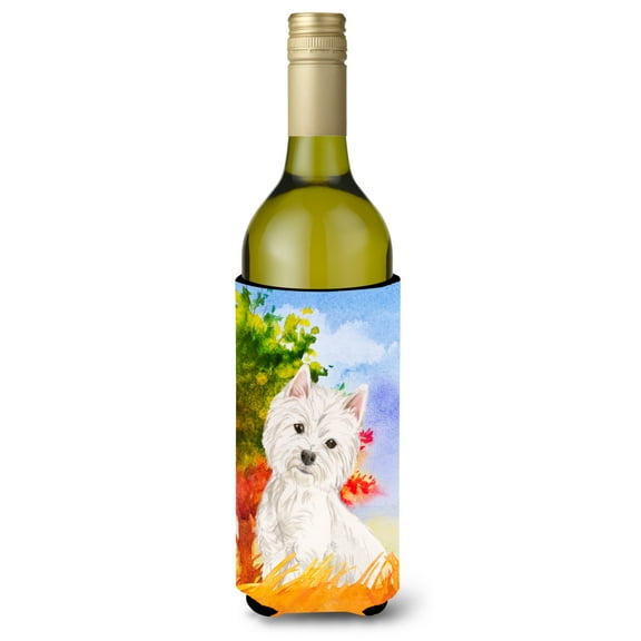 Carolines Treasures CK1930LITERK Fall Westie Wine Bottle Beverage Insulator Hugger  Wine Bottle multicolor