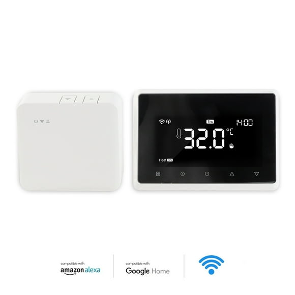 Home WiFi Smart Thermostat Programmable Thermostat with RF Receiver Tabletop Wall Mounted Style APP Control Voice Control Gas Boiler Heating Temperature Controller