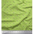 thumbnail image 1 of Soimoi Moss Georgette Fabric Star & Owl Bird Print Fabric by Yard 42 Inch Wide, 1 of 3