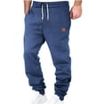 thumbnail image 3 of CFLVAEK Men's Big and Tall Sweatpants Casual Elastic Bottom Workout Pants Drawstring Elastic Waist Sweatpant Plain Baggy Pants with Pockets Navy XXXXL, 3 of 8