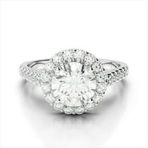 2.50 Ct Solitaire Round Natural Moissanite Wedding Beautiful Rings for her Solid 18K White Gold