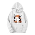 thumbnail image 2 of Halloween Hoodies for Womens Cute Ghost Party Printed Top Fall Winter Fleece Sweatshirts Casual Loose Long Sleeve Tops Halloween Pullover Outwears with Pocket, 2 of 4