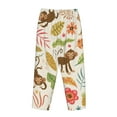 thumbnail image 5 of Naloa Monkeys in the Jungle Print Women’s Ultra-Soft Comfy Pajama Lounge Pants with Pockets & Drawstring, 5 of 8