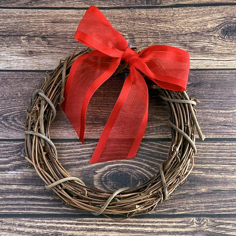Wreath Bow Valentine's Day Red Bows for Gift Wrapping Wedding Decor DIY  Crafts Gift Ribbon Bow Ornaments 11 x 19.68 inch.