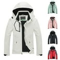 thumbnail image 3 of Lovskoo Women's Rain Jacket Hooded Technical Casual Waterproof Windbreaker Outdoor Stormtrooper Loose Fitting Oversized Breathable Jacket Cycling and Hiking Outerwear White, 3 of 3