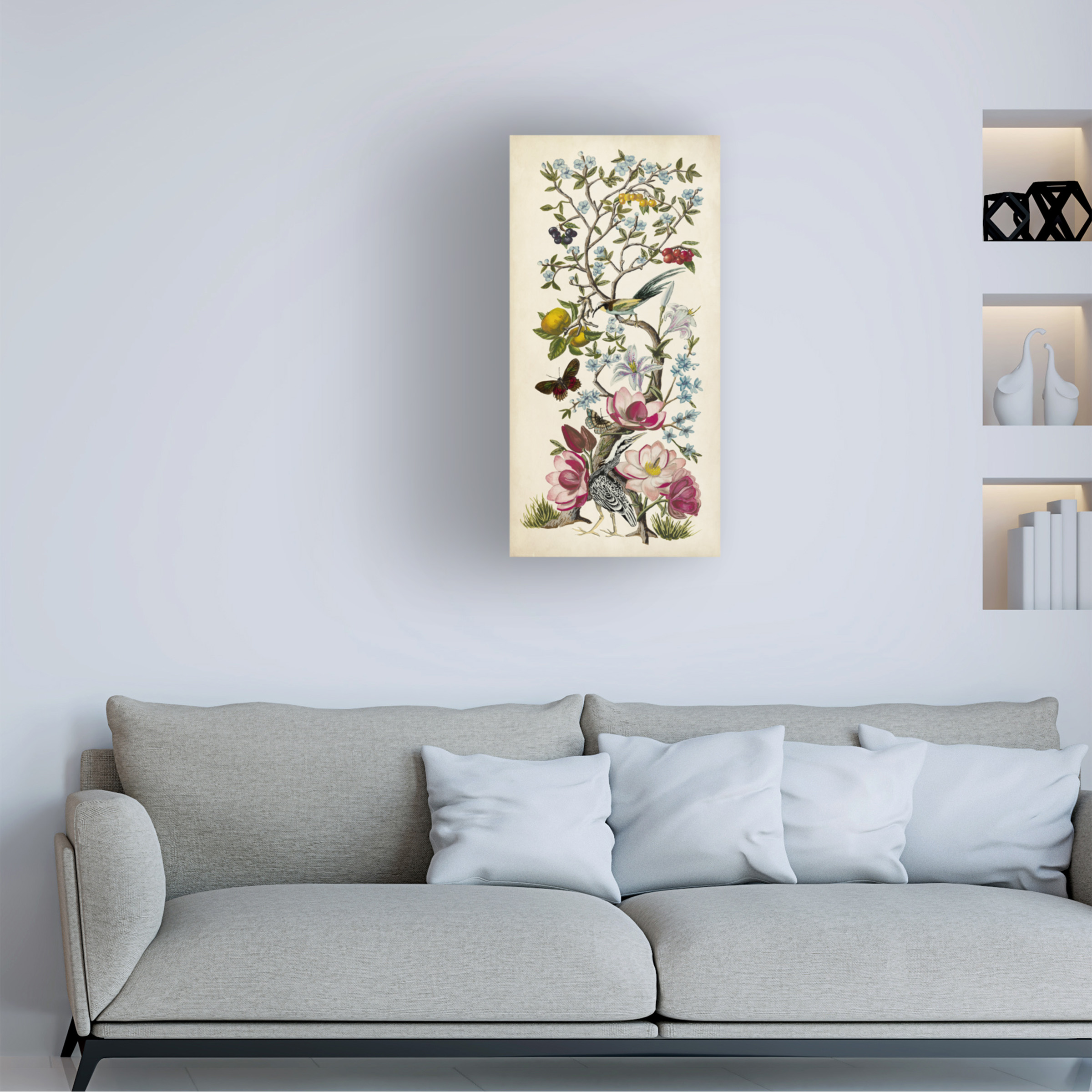 Trademark Fine Art Naomi McCavitt Chinoiserie Natura Ii Canvas Wall Art - 24x47