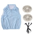 thumbnail image 2 of Light Blue Air Conditioned Clothes Body Cooling Vest with 2 Fan 3 Speed Mode Sleeveless Breathable for Working, 2 of 8