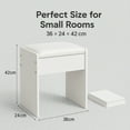 thumbnail image 4 of White Cushioned Vanity Stool, Shoe-changing Stool, Small Stool, Suitable for Bedrooms/dormitories, 4 of 6