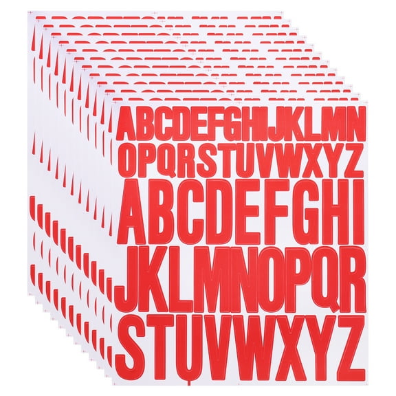 12 Sheet Vinyl Letter Sticker, 1 Inch, 2 Inch 624Pcs Stick Letters, Red