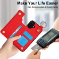 thumbnail image 6 of Allytechgroup iPhone 16 Wallet Case, RFID Blocking Zipper Pocket Ring Holder Kickstand Bumper Shockproof Portable Durable Phone Case for Apple iPhone 16, Red, 6 of 8
