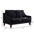 thumbnail image 3 of Modern 2-Seater Velvet Loveseat Sofa with Spring Cushions and Solid Wood Legs, Black, 3 of 10