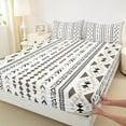 thumbnail image 3 of Feelyou Aztec Triangle Bed Sheets, Bohemian Mandala Hippie King Sheets, Hippie Vintage Fashion Sheet Set, Ultra Soft Bedroom Decor, 4-Piece, 3 of 7