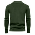 thumbnail image 4 of Wutalume Men's Casual Loose Fit Solid Color Semi-Zipper Stand-Up Collar Sweater, Warm Long Sleeve Pullover Knitted Top for Relaxed Wear,Army Green L, 4 of 4