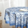 thumbnail image 2 of Spring Summer Flower Tablecloth 60 inch Round Table Cloth Blue Floral Table Cloths Summer Tablecloths for Kitchen Dining Decorations Holiday, 2 of 7